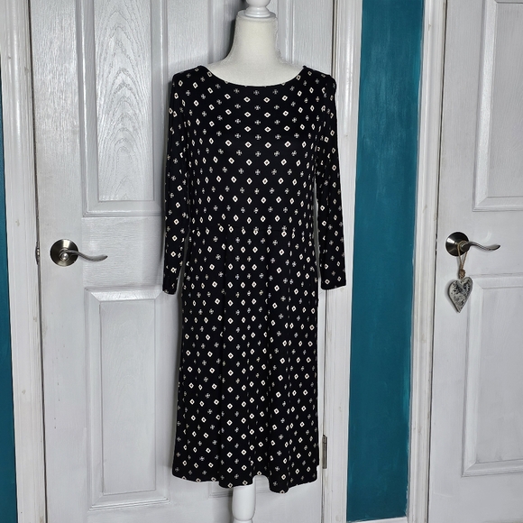 J. Jill Elegant Black and White Patterned Dress - Picture 9 of 14